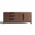 Stolik RTV w kolorze orzechowym z metalowymi nogami 150 x 45 x 70cm