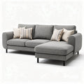Sofa narożna szara z poduszkami 200 x 90 x 80cm do salonu
